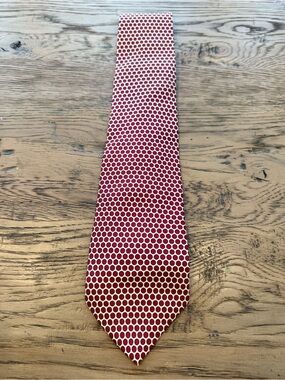 Robert Talbott Burgundy and White Polka Dot Tie